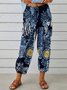 Damen Geometrisch Knöchelhose Elastische Taille Hose Retro Frühling/Herbst Hose
