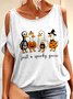 Lässig Textbriefe Rundhals Kurzarm T-Shirt