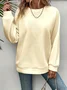 Lässig Rundhals Unifarben Sweatshirt