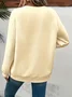 Lässig Rundhals Unifarben Sweatshirt