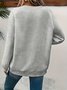 Lässig Rundhals Unifarben Sweatshirt