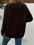 Lässig Rundhals Unifarben Sweatshirt