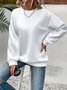 Lässig Rundhals Unifarben Sweatshirt