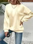 Lässig Rundhals Unifarben Sweatshirt