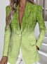 Damen Geblümt Frühling/Herbst Oberbekleidung Einfach Langarm Reverskragen Regelmäßig Blazer