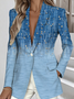 Damen Geblümt Frühling/Herbst Oberbekleidung Einfach Langarm Reverskragen Regelmäßig Blazer