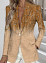 Damen Geblümt Frühling/Herbst Oberbekleidung Einfach Langarm Reverskragen Regelmäßig Blazer