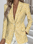 Damen Geometrisch Frühling/Herbst Oberbekleidung Einfach Langarm Reverskragen Regelmäßig Blazer