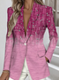 Damen Geblümt Frühling/Herbst Oberbekleidung Einfach Langarm Reverskragen Regelmäßig Blazer