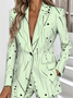 Damen Gestreift Frühling/Herbst Oberbekleidung Einfach Langarm Reverskragen Regelmäßig Blazer