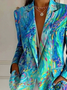 Damen Verlaufsmuster Frühling/Herbst Oberbekleidung Einfach Langarm Reverskragen Regelmäßig Blazer