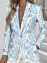 Damen Geometrisch Frühling/Herbst Oberbekleidung Einfach Langarm Reverskragen Regelmäßig Blazer