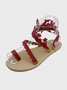 Lässig Geblümt Slip On Flach Gladiator