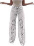 Hohe Taille Hose mit Weitem Bein für Damen modisch Temperament Vielseitig Hohl Spitze Spleißen Denim drapieren Hose