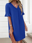 Damen Geometrisch Sommer Kleid V-Ausschnitt Ärmellos Tanktop A-Linien-Kleid