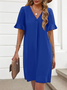 Damen Geometrisch Sommer Kleid V-Ausschnitt Ärmellos Tanktop A-Linien-Kleid