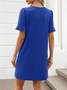 Damen Geometrisch Sommer Kleid V-Ausschnitt Ärmellos Tanktop A-Linien-Kleid