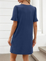 Damen Geometrisch Sommer Kleid V-Ausschnitt Ärmellos Tanktop A-Linien-Kleid