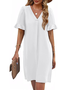 Damen Geometrisch Sommer Kleid V-Ausschnitt Ärmellos Tanktop A-Linien-Kleid