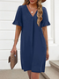 Damen Geometrisch Sommer Kleid V-Ausschnitt Ärmellos Tanktop A-Linien-Kleid