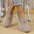 Retro Unifarben Slip On Flach Slip On