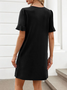 Damen Geometrisch Sommer Kleid V-Ausschnitt Ärmellos Tanktop A-Linien-Kleid
