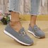 Retro Unifarben Slip On Flach Slip On