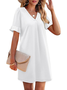 Damen Geometrisch Sommer Kleid V-Ausschnitt Ärmellos Tanktop A-Linien-Kleid
