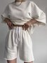 Damen Unifarben Zweiteiliges Set Täglich Halbarm Lässig Sommer Kurze Sets Matching Set