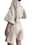 Damen Unifarben Zweiteiliges Set Täglich Halbarm Lässig Sommer Kurze Sets Matching Set