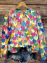 Lässig Rundhals Textbriefe Sweatshirt