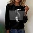Retro Kariert Rundhals Langarm T-Shirt