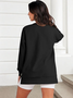 Lässig Rundhals Unifarben Sweatshirt