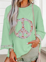Lässig Rundhals Geometrisch Sweatshirt