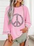 Lässig Rundhals Geometrisch Sweatshirt