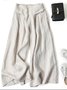 Damen Unifarben Lang Elastische Taille Hose Lässig Frühling/Herbst Hose