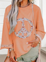 Lässig Rundhals Geometrisch Sweatshirt