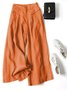 Damen Unifarben Lang Elastische Taille Hose Lässig Frühling/Herbst Hose