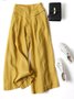 Damen Unifarben Lang Elastische Taille Hose Lässig Frühling/Herbst Hose