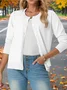 Damen Frühling/Herbst Oberbekleidung Lässig Unifarben Langarm Rundhals Jacke