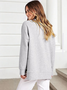 Lässig Rundhals Unifarben Sweatshirt