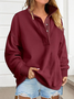 Lässig Rundhals Unifarben Sweatshirt
