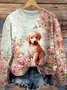 Damen Wolle/Stricken Tier Langarm Bequem Lässig Pullover