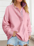 Lässig Rundhals Unifarben Sweatshirt