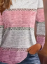Lässig Gestreift Rundhals Langarm T-Shirt