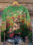 Damen Wolle/Stricken Tier Langarm Bequem Lässig Pullover