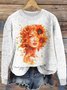Damen Wolle/Stricken Tier Langarm Bequem Lässig Pullover