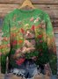 Damen Wolle/Stricken Tier Langarm Bequem Lässig Pullover