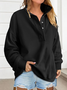 Lässig Rundhals Unifarben Sweatshirt