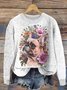 Damen Wolle/Stricken Tier Langarm Bequem Lässig Pullover